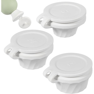 image:imageBeaupretty 3Pcs Bottle Emptying Cap for Lotion Reusable LeakProof Shampoo Flip It Bottle Caps Replacement for Bathroom Kitchen