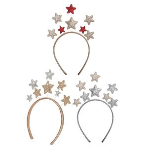 image:imageBeaupretty 3Pcs Glitter Star Headband Stars Hair Bands Head Bopper Children Hair Hoop for Women Girls Party Hair Decor