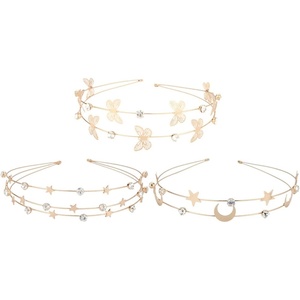 image:imageBeaupretty 3pcs Multilayer Crystal Headband Rhinestone Hair for Women Delicate Bridal Headdress for Weddings Engagements and PartiesAs Shown