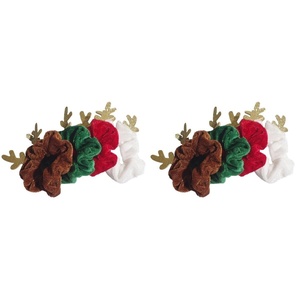image:imageBeaupretty 4 Pieces Christmas Hair Ties for Women Girls Christmas Hair Scrunchies Elk Hair Ties Hair Bands Christmas Hair Accessories8 Pieces