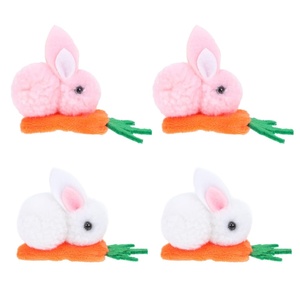 image:imageBeaupretty 4PCS Bunny Carrot Hair Clips Easter Bunny Hair Clips Plush Rabbit Hairpins Girl Hair Clip Rabbit Hair Accessories for Birthday Easter Party
