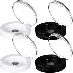 image:imageBeaupretty 4pcs Single Eyeshadow Case Round Magnets Empty Makeup Container for Cosmetics Powder Black White