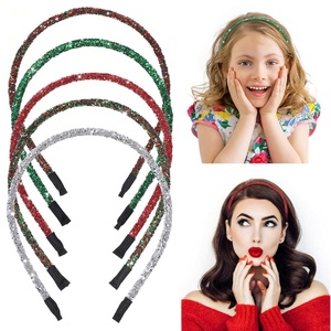 image:imageBeaupretty 5pcs Christmas Glitter Headbands Sequins Hair Accessories Women Girls Holiday Festive Party Headdress Decor Hair Hoop