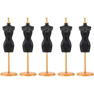 image:imageBeaupretty 5pcs Miniature Doll Clothes Rack Sturdy Plastic Mannequin Bracket for Doll Dress Support Display Stand and Mini House Decoration