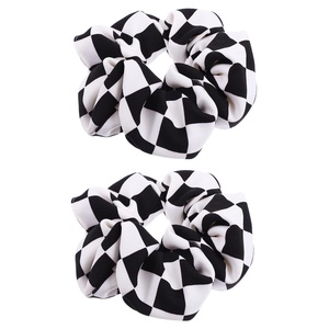 image:imageBeaupretty 6 Pcs Women Elastic Hair Scrunchies with Chessboard Pattern Black White Checkered Hair Ties for Ponytail Wrist Accessory Daily StylingAssorted Colorx2pcs
