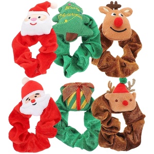image:imageBeaupretty 6 Pieces Christmas Scrunchies Hair Bands Elk Santa Claus Elastic Hair Ties Ropes Christmas Hair Accessories for Women and Girls