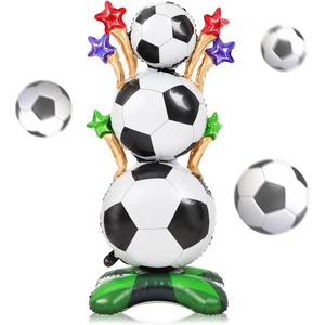 image:imageBeaupretty 622 inches Giant Standing Soccer Ball Foil Balloon Large Standing Football Balloon Decor for 2026 Sports Celebrations Soccer Ball Pillar for Boys Birthday Game Viewing