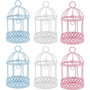 image:imageBeaupretty 6Pack Mini Bird Cage Decorative Organizer for Home Tabletop Storage Iron Candy Holder Small Bird Cage Decor