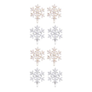 image:imageBeaupretty 8 Pieces Christmas Snowflake Hairpins Blue Rhinestone Snowflake Hair Clips Metal Bobby Pins Winter Barrettes for Women Girls