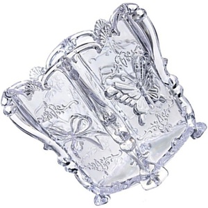 image:imageBeaupretty Acrylic Makeup Brush Holder Cup Black Butterfly Carved Cosmetic Brush Pot Organizer Makeup Container for Vanity Desk Bathroom 393 X 314 X 314 inTransparent