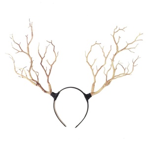 image:imageBeaupretty Antler Headband Simulate Tree Branch Hair Band Forest Elk Horn Headpiece for Halloween Christmas Cosplay PartyOrange