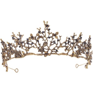image:imageBeaupretty Baroque Crown Tiara Dragonfly Crown Retro Bridal Vintage Crystal Headband Gemstone Wedding Headpiece Headwear