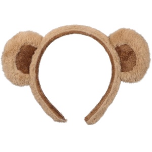 image:imageBeaupretty Bear Ears Headband Cute Plush Animal Ears Headband Party Headwear Women Spa for Women GirlsBlack RedBrown