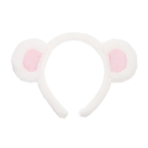 image:imageBeaupretty Bear Ears Headband Cute Plush Animal Ears Headband Party Headwear Women Spa for Women GirlsBlack RedWhite Pink