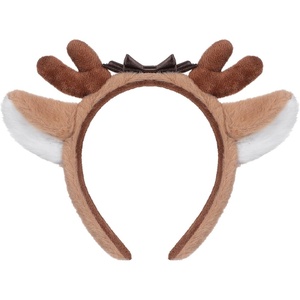 image:imageBeaupretty Brown Plush Deer Ear Headband Cute Reindeer Antlers Hairband for Christmas amp Holiday Cosplay Soft Animal Costume Accessories for Women