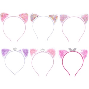 image:imageBeaupretty Cat Ear Headbands for Girls 6 Pieces NonSlip Hair Accessories for Parties Cosplay School Plays Comfortable and Easy to Wear