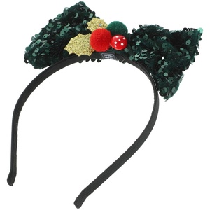 image:imageBeaupretty Christmas Bow Headband Sequins Big Bow Headbands Christmas Glitter Party Hair Band Hair Accessories for Girls Women for New Year Xmas PartyGreen