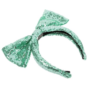 image:imageBeaupretty Christmas Headband Big Bow Headpiece Sequin Xmas Holiday Party Hair Hoop for Women Girls RedGreen
