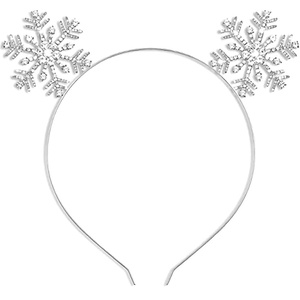 image:imageBeaupretty Christmas Snowflake Headband Hairband Holiday Party Accessory Women Xmas Hair Hoop Snowflake Hair ClipsSilver