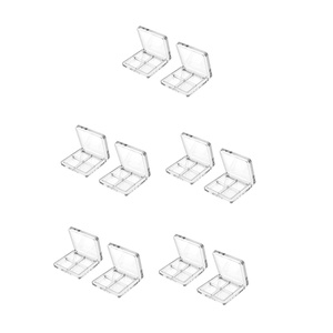 image:imageBeaupretty Empty Lipstick Palette 2 Pcs 4Grid Refillable Depotting Palette for Lipstick Eyeshadow amp Blush Clear DIY Makeup Storage Case for Women Girls Ladies10 Count Pack of 10
