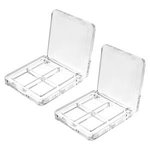 image:imageBeaupretty Empty Lipstick Palette 2 Pcs 4Grid Refillable Depotting Palette for Lipstick Eyeshadow amp Blush Clear DIY Makeup Storage Case for Women Girls Ladies2 Count Pack of 1