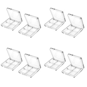 image:imageBeaupretty Empty Lipstick Palette 2 Pcs 4Grid Refillable Depotting Palette for Lipstick Eyeshadow amp Blush Clear DIY Makeup Storage Case for Women Girls Ladies8 Count Pack of 8