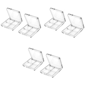 image:imageBeaupretty Empty Lipstick Palette 2 Pcs 4Grid Refillable Depotting Palette for Lipstick Eyeshadow amp Blush Clear DIY Makeup Storage Case for Women Girls Ladies6 Count Pack of 6