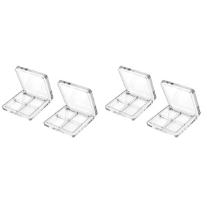 image:imageBeaupretty Empty Lipstick Palette 2 Pcs 4Grid Refillable Depotting Palette for Lipstick Eyeshadow amp Blush Clear DIY Makeup Storage Case for Women Girls Ladies4 Count Pack of 4