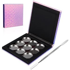 image:imageBeaupretty Empty Magnetic Palette Makeup Eyeshadow Palette with Round Metal Pans and Depotting Spatula Set for Eyeshadow Lipstick As Shown