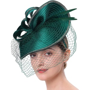 image:imageBeaupretty Fascinators Hat Headband  Fascinators Headpiece Fascinators Hat for Women Girls Veil Mesh Headband Tea Party HatBlackish Green