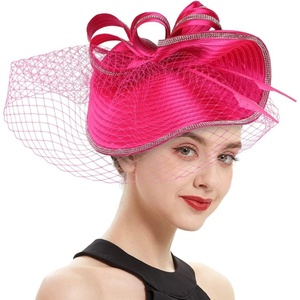 image:imageBeaupretty Fascinators Hat Headband  Fascinators Headpiece Fascinators Hat for Women Girls Veil Mesh Headband Tea Party HatRosy