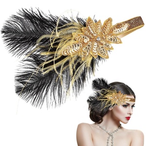 image:imageBeaupretty Flapper Headband Roaring 1920s Costume Headwear Sequin Wedding Headpiece for Women