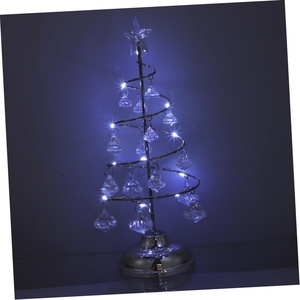 image:imageBeaupretty Glowing Christmas Tree The Christmas STO Ornament Christmas Decorations Miniature Christmas Tree Toy Snow Led Desktop Decor TinySilver