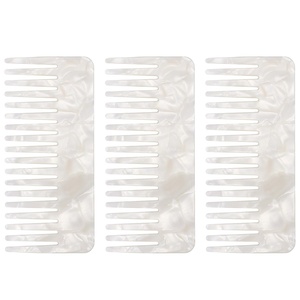 image:imageBeaupretty Hair Detangling Comb 3 Pieces Tortoiseshell Hair Comb Simple Vintage Barber Shop s Anti Static Plastic Large Hairdressing Tools For Salon Styling Home White