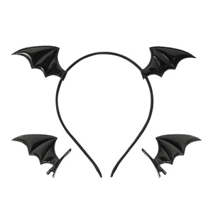 image:imageBeaupretty Halloween Bat Wings Headband with Bat Wings Clips Set Headpiece with Flying s Halloween Hair Accessory BlackBlack