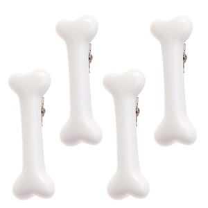 image:imageBeaupretty Halloween White Dog Bone Hair ClipsArtificial Dog Bone Hairpins Alligator Barrettes Christmas Hair Accessories for Kids Girls4pcs