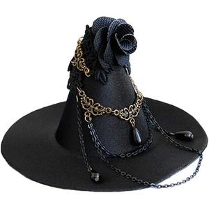 image:imageBeaupretty Hat Clip Witch Hat Mini Top Hat Gothic Witch Hat Headband Black Fascinator Hat Steampunk Accessories Party Costume Stage Show Props
