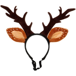 image:imageBeaupretty Hat for Women Lace Headband Puppy Accessories for Small Dogs Pet Reindeer Costume Christmas Deer Ears for Small Dog Clothing Antlers Antler Hat Brown Miss Cute Cat HeadbandBrown