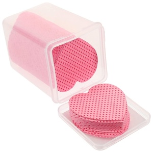 image:imageBeaupretty Heart Shaped Nail Polish Remover Wipes 200 Pcs with Portable Box Soft Absorbent Cotton Pads for Nail Polish and Eyelash Glue Removal Convenient Manicure CleaningPink