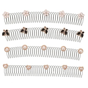 image:imageBeaupretty Invisible Hair Combs 4pcs U Shape Hair Finishing Fixer Comb Stretchable Invisible Flower Clips Styling Tools Accessories