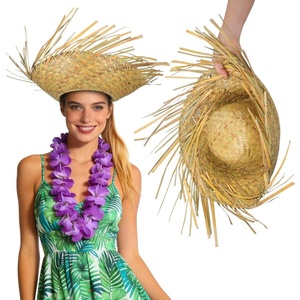 image:imageBeaupretty Lightweight Woven Straw Hat for Men Hawaiian Style Beach Sun Hat Breathable Summer Headwear Suitable for Head Circumference Outdoor Activities and Parties
