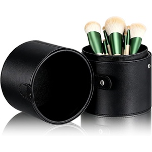 image:imageBeaupretty Makeup Brush Holder with Lid Pu Leather Cosmetic Brush Holder Portable Makeup Storage Tube Travel Case 791 X 519 X 519 in
