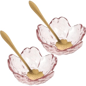 image:imageBeaupretty Pink Face Mask 2 Sets Facial Masks Mixing Bowls Shaped Bowls with Metal Spoons Essential Oil Bowl for Home Salon Skin Care Mask