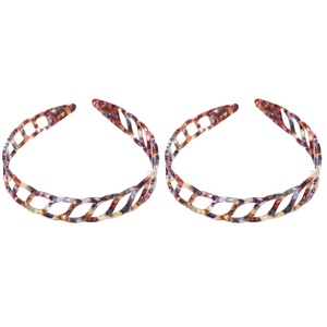 image:imageBeaupretty Resin Hairband 2pcs Acetate No Toothed Sharks Grip Thin Non Bathroom Chain for Comb Band Non Hairband Girl Accessory Small Hairbands Headbands Hair Flexible Hair BandsMixed color taro purplex2pcs