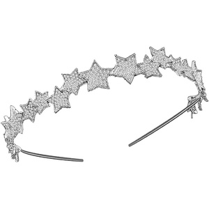 image:imageBeaupretty Rhinestone Star Crown Bridal Crystal Star Tiara Jewelry Headpiece Silver Wedding Christmas Hair Accessories for Women and Girls