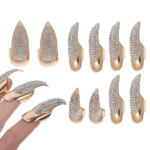image:imageBeaupretty Ring Metal Claw Nail Rings 10Pcs Halloween Costume Accessories Durable Alloy Fingertip Nail Art Rings for Women and MenGolden