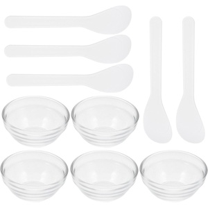 image:imageBeaupretty Small Glass Facial Mask Bowls Set 5Pcs Esthetician Mixing Bowls for Spa Diy Face Treatment with Clear Thick Glass