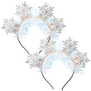 image:imageBeaupretty Snowflake Headband Christmas Snowflake Head Boppers Glitter Headband Tiara Hair Hoop Headpiece Accessories Christmas Party2300X2000X200CM
