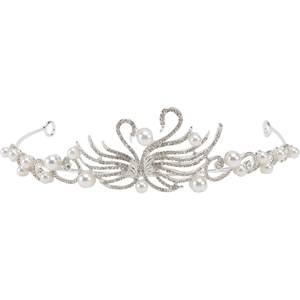 image:imageBeaupretty Swan Tiara White Swan Crown Pearl Crown Crystal Queen Halo Rhinestone Hair Jewelry Pageant Wedding Prom Princess for Wedding Birthday Prom Show