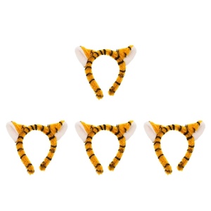 image:imageBeaupretty Tiger Ear Headband Halloween Animal Ear Headpiece Makeup Spa Cosplay Costume Headwear Hair Accessories for Women Girls Adult4 pcs